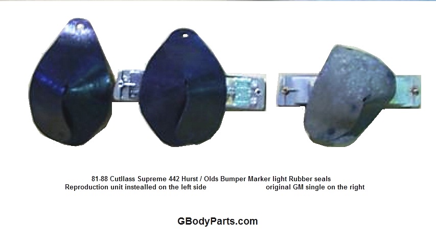 81-88 Oldsmobile Rubber Bumper Parking / Turn Light Water Seals / Shields