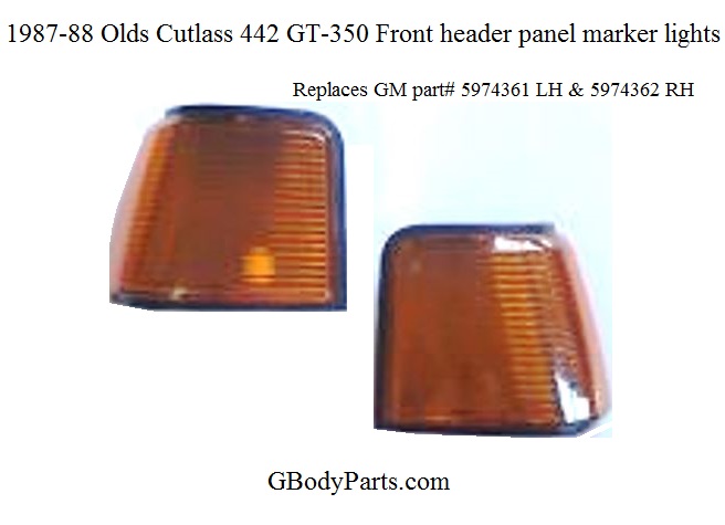 87-88 Olds Cutlass 442 GT-350 Header Panel Marker Lights