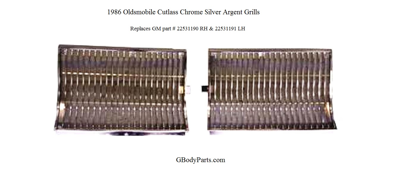 1986 Oldsmobile Cutlass Chrome/Silver Grill