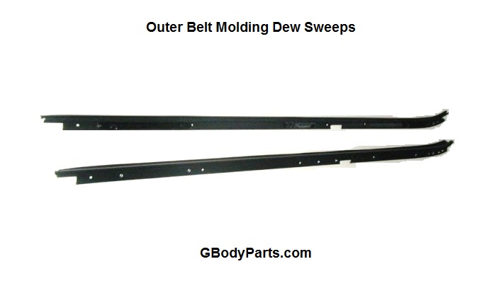 81-88 Cutlass 442 Aftermarket Window Dew Sweep belt molding for wide chrome
