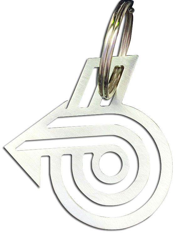 Power 6 Laser Cut Stainless Turbo Key Chains