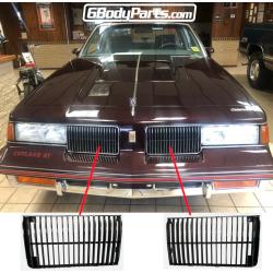 1987 - 1988 Oldsmobile Cutlass Euro Grill Set Black and Chrome GM Part # 22528712 RH # 22528713 LH