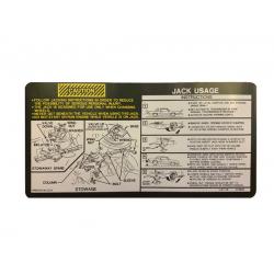 1977-78 Jack Instruction Sticker Decal-All GM A/B/C Body