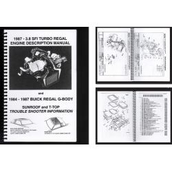 1987 3.8 SFI Turbo Regal Engine Description Manual and 1984-1987 Buick Regal G-Body Sunroof and T Top Trouble Shooting Booklet