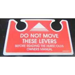 Lightning Rod Hurst Olds Shifter Warning Label Decal Lightning Rod Hurst Olds Shifter Warning Label Decal