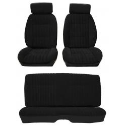 81-88 Monte Carlo SS Front Bucket and Rear Seat Covers Black Velour w/Vinyl Sides