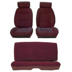 81-88 Monte Carlo SS Front Bucket and Rear Seat Covers Maple Velour w/Vinyl Sides