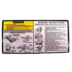 Trunk Jack Instructions Sticker Label Decal