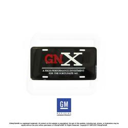 GM Licensed "GNX" Stamped LOGO and QUOTE LICENSE PLATE / TAG